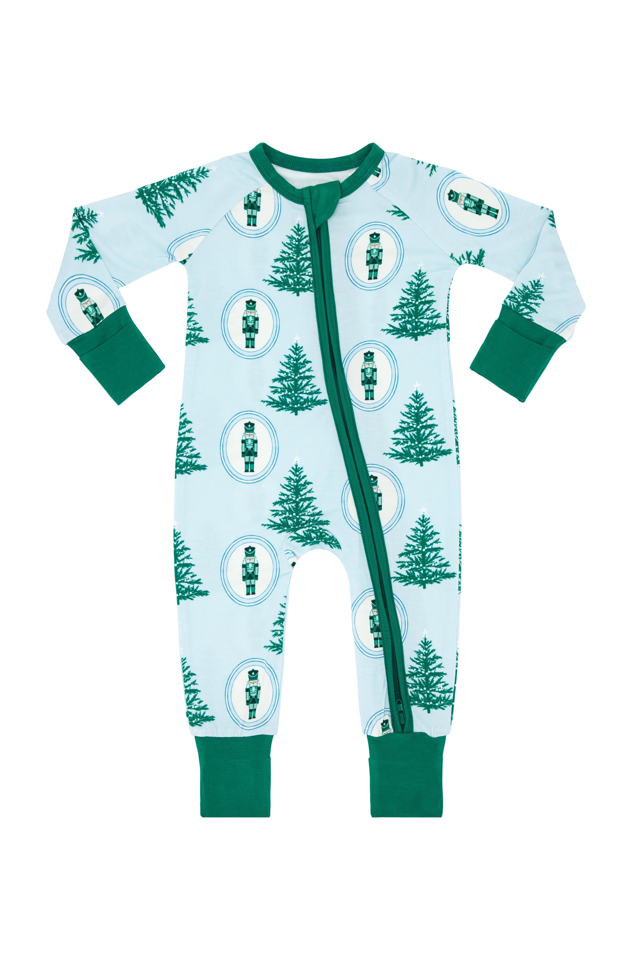 Green Nutcracker Zipper Romper