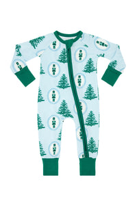 Green Nutcracker Zipper Romper