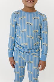 Blue Stripe Butter Two Piece Set