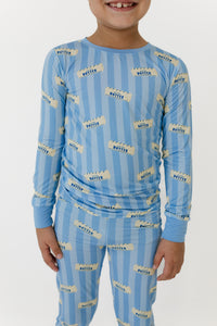 Blue Stripe Butter Two Piece Set