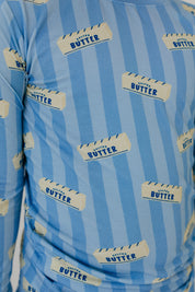 Blue Stripe Butter Two Piece Set