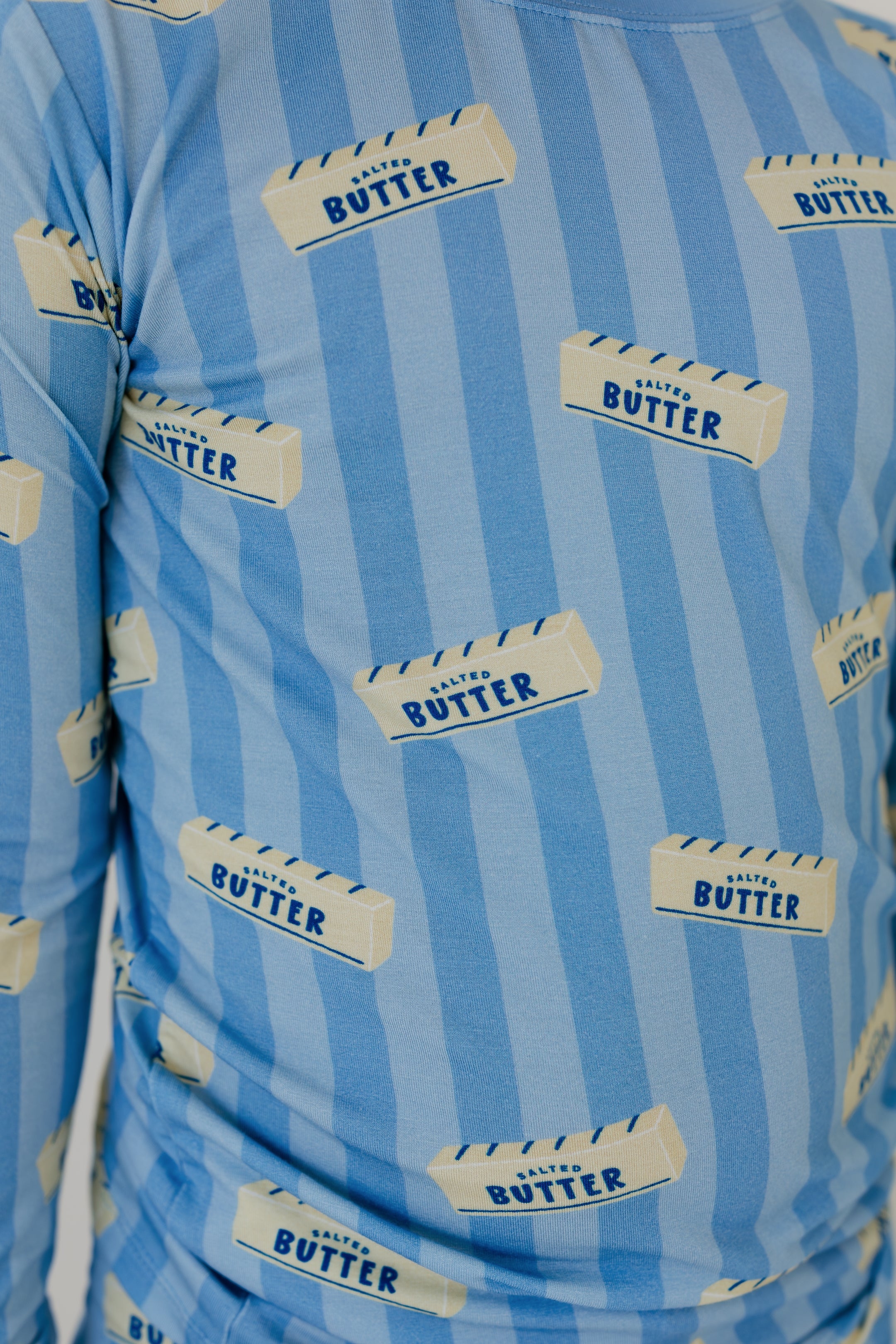 Blue Stripe Butter Two Piece Set
