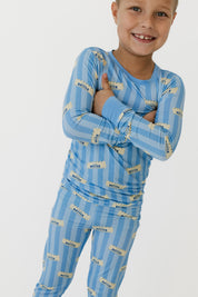 Blue Stripe Butter Two Piece Set