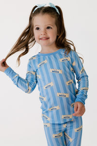 Blue Stripe Butter Two Piece Set