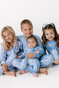 Blue Stripe Butter Two Piece Set