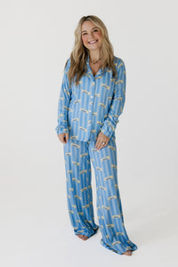 Blue Stripe Butter Women's Long Sleeve Set