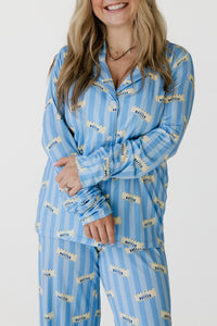 Blue Stripe Butter Women's Long Sleeve Set