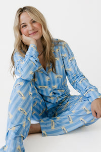 Blue Stripe Butter Women's Long Sleeve Set