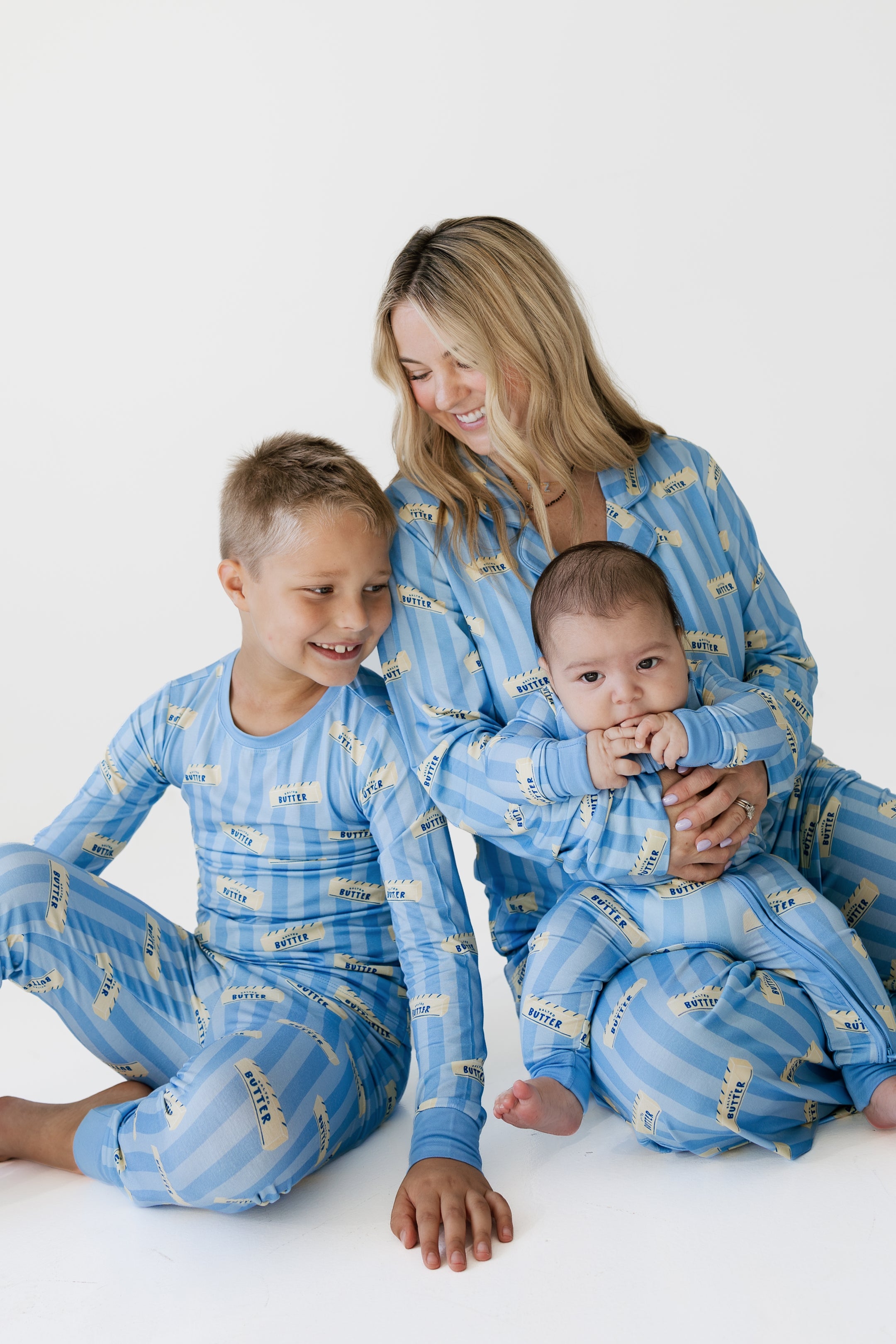 Blue Stripe Butter Women's Long Sleeve Set
