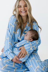 Blue Stripe Butter Women's Long Sleeve Set