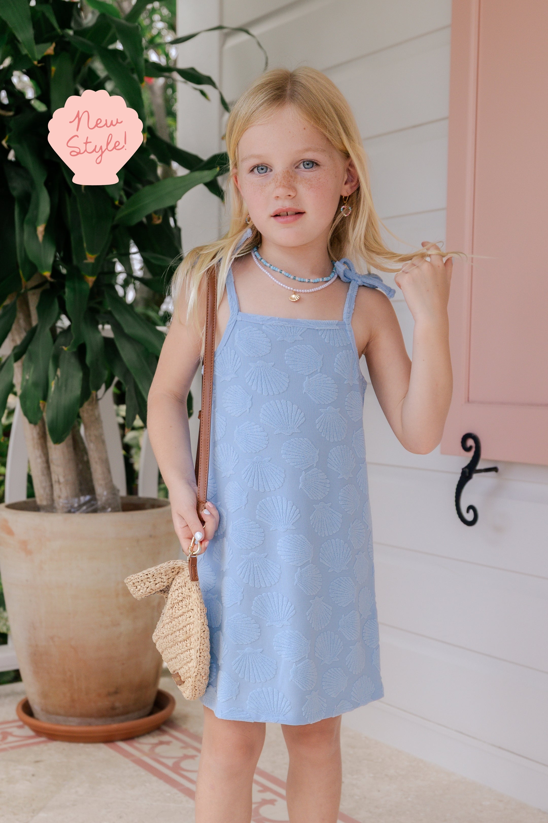 Blue Seashell Terry Tank Dress