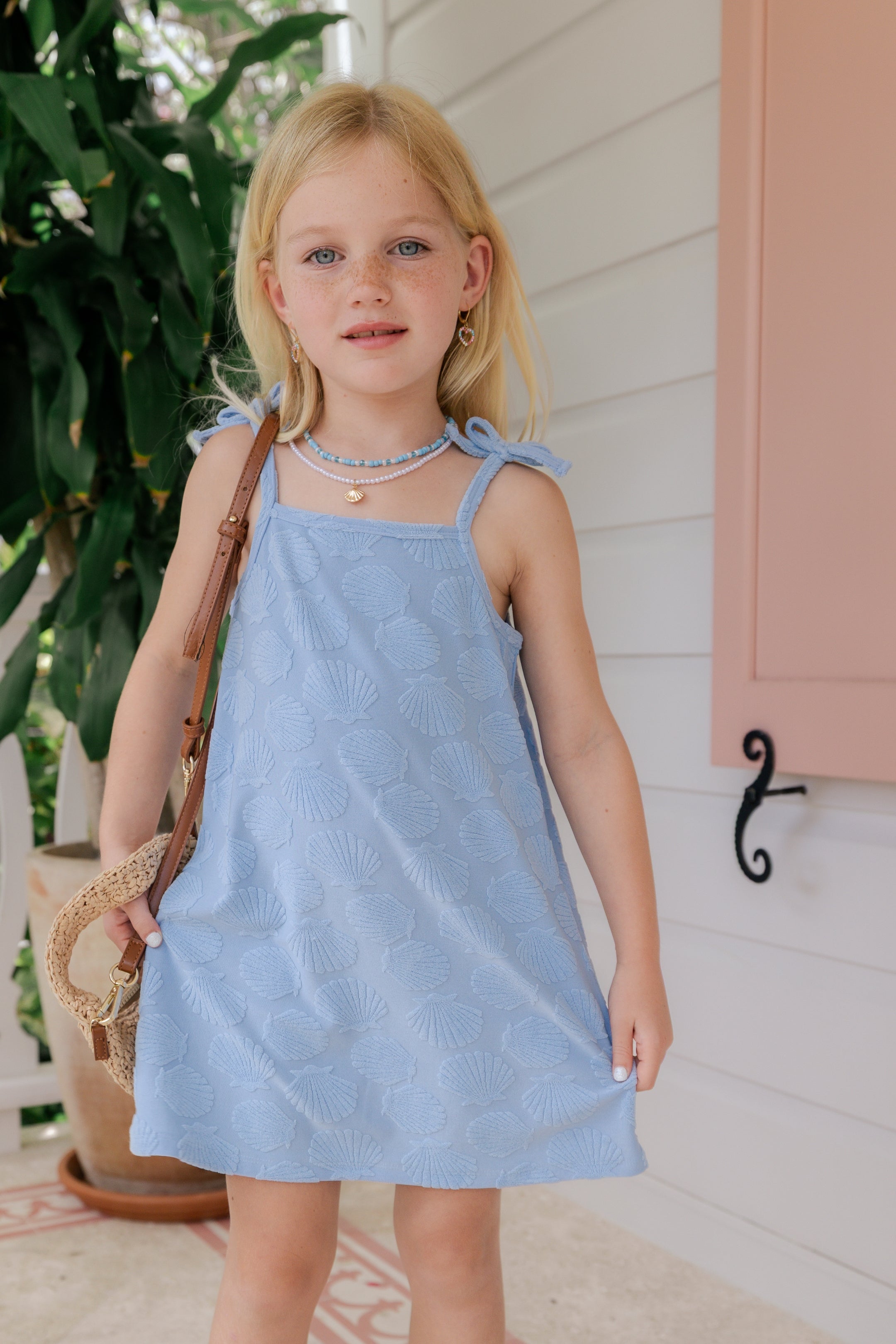 Blue Seashell Terry Tank Dress