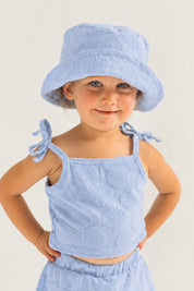 Blue Seashell Terry Bucket Hat