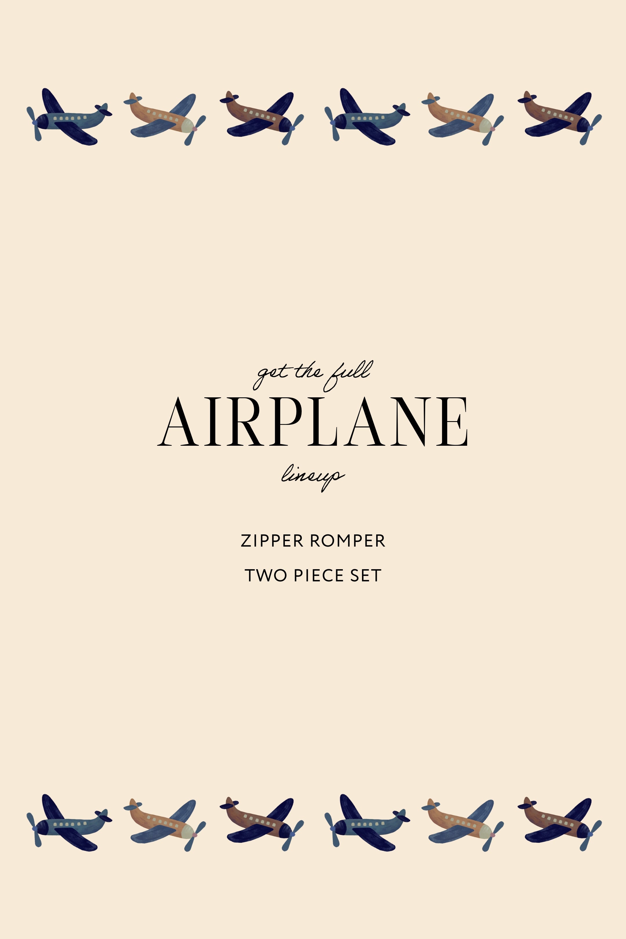 Airplane Two Piece Short Set