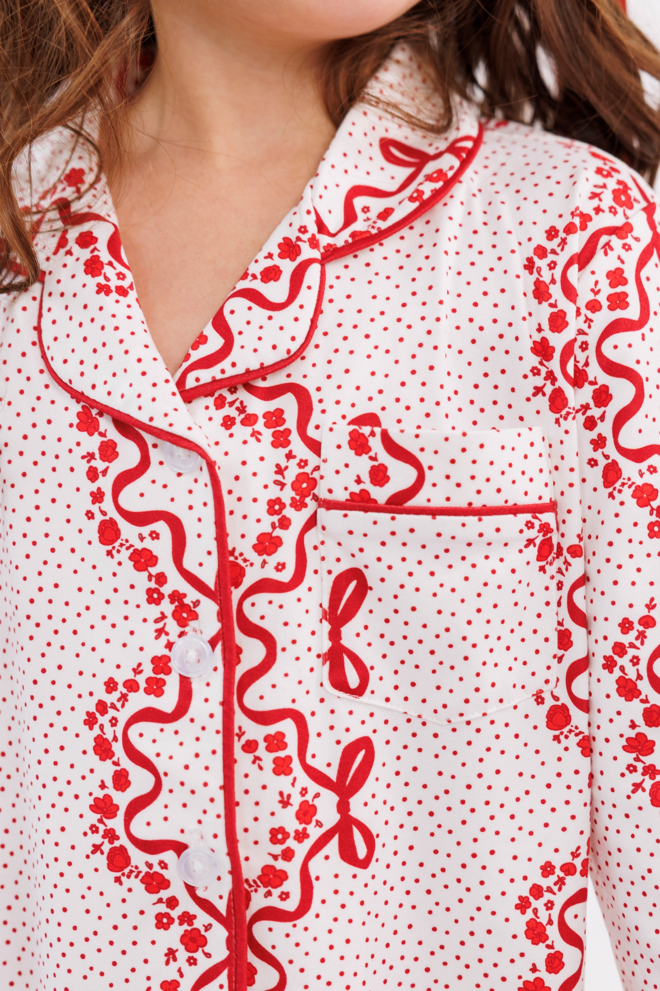 Vintage Bows and Blossoms Girls' Long Sleeve Ruffle Flare Set