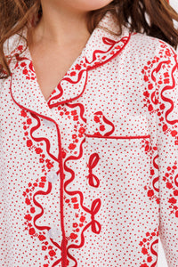 Vintage Bows and Blossoms Girls' Long Sleeve Ruffle Flare Set
