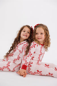 Vintage Bows and Blossoms Girls' Long Sleeve Ruffle Flare Set