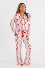 Vintage Bows and Blossoms Women's Long Sleeve Ruffle Set