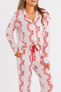 Vintage Bows and Blossoms Women's Long Sleeve Ruffle Set