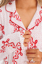 Vintage Bows and Blossoms Women's Long Sleeve Ruffle Set
