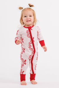 Vintage Bows and Blossoms Zipper Romper
