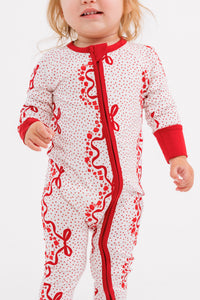 Vintage Bows and Blossoms Zipper Romper
