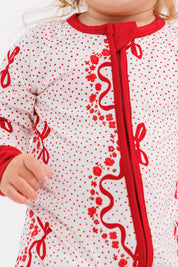 Vintage Bows and Blossoms Zipper Romper