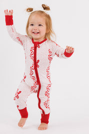 Vintage Bows and Blossoms Zipper Romper