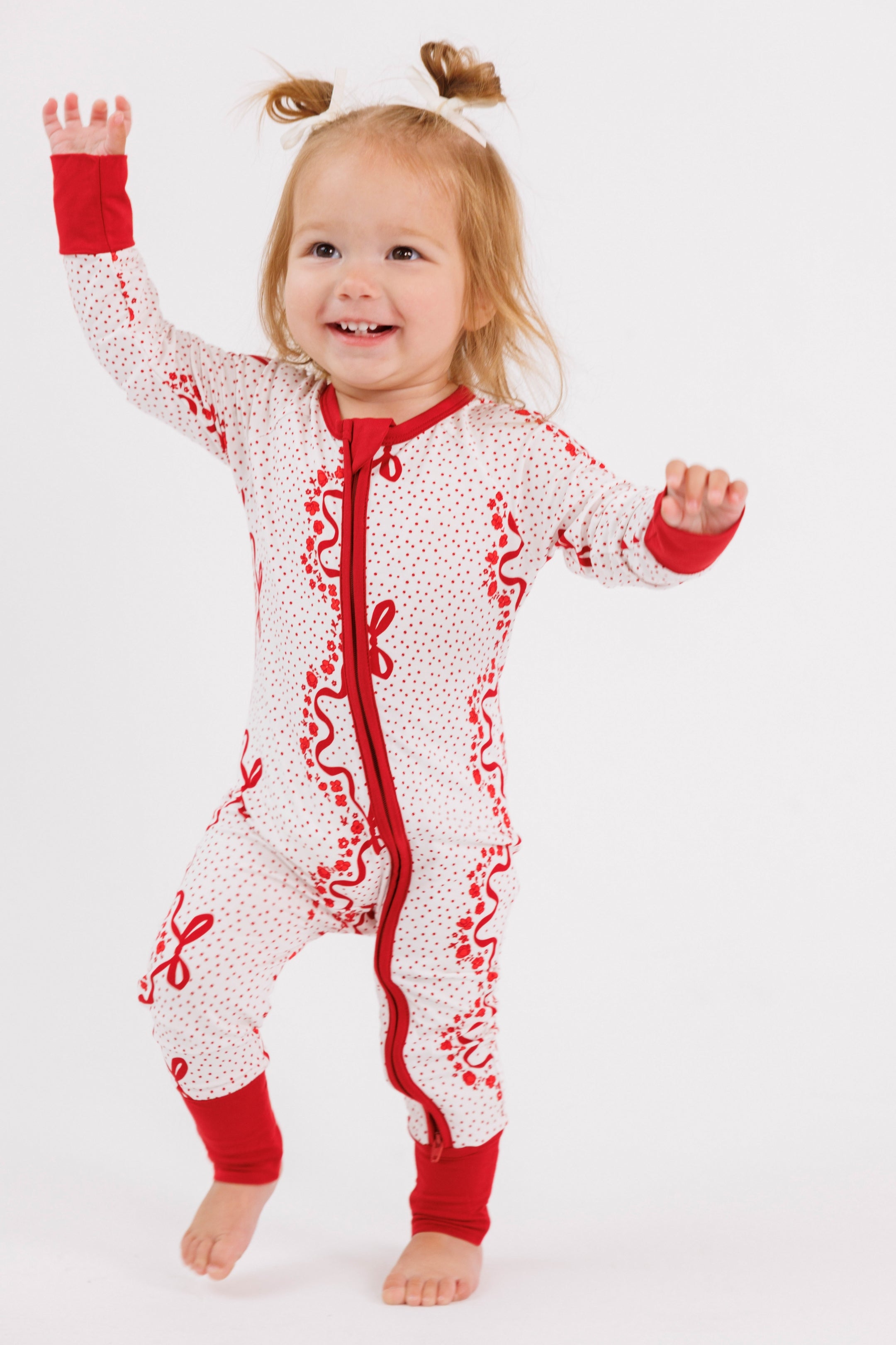 Vintage Bows and Blossoms Zipper Romper