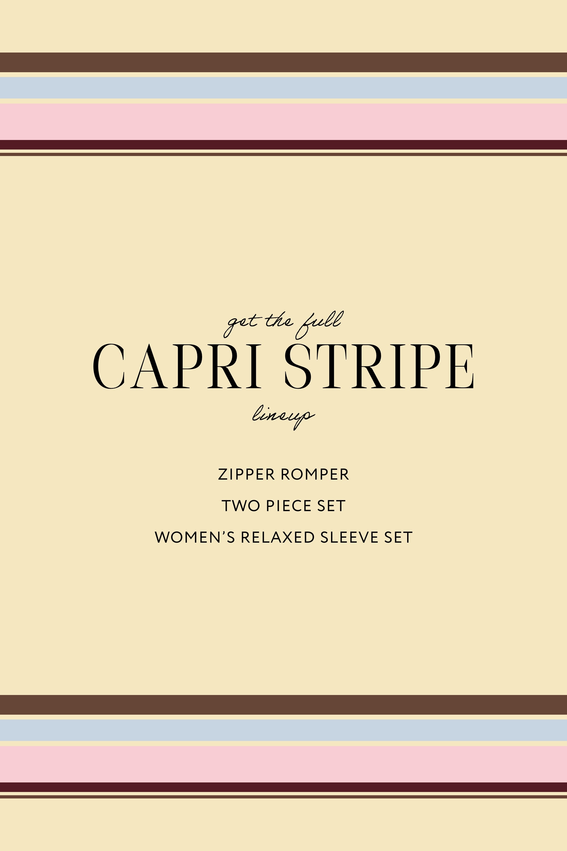 Capri Stripe Zipper Romper
