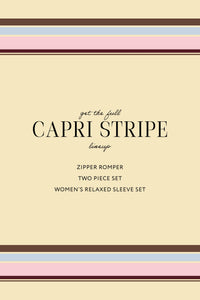 Capri Stripe Zipper Romper