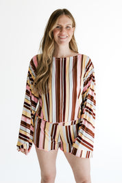 Capri Stripe Women's Relaxed Sleeve Set