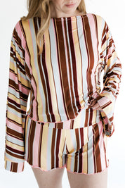 Capri Stripe Women's Relaxed Sleeve Set