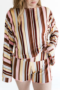 Capri Stripe Women's Relaxed Sleeve Set