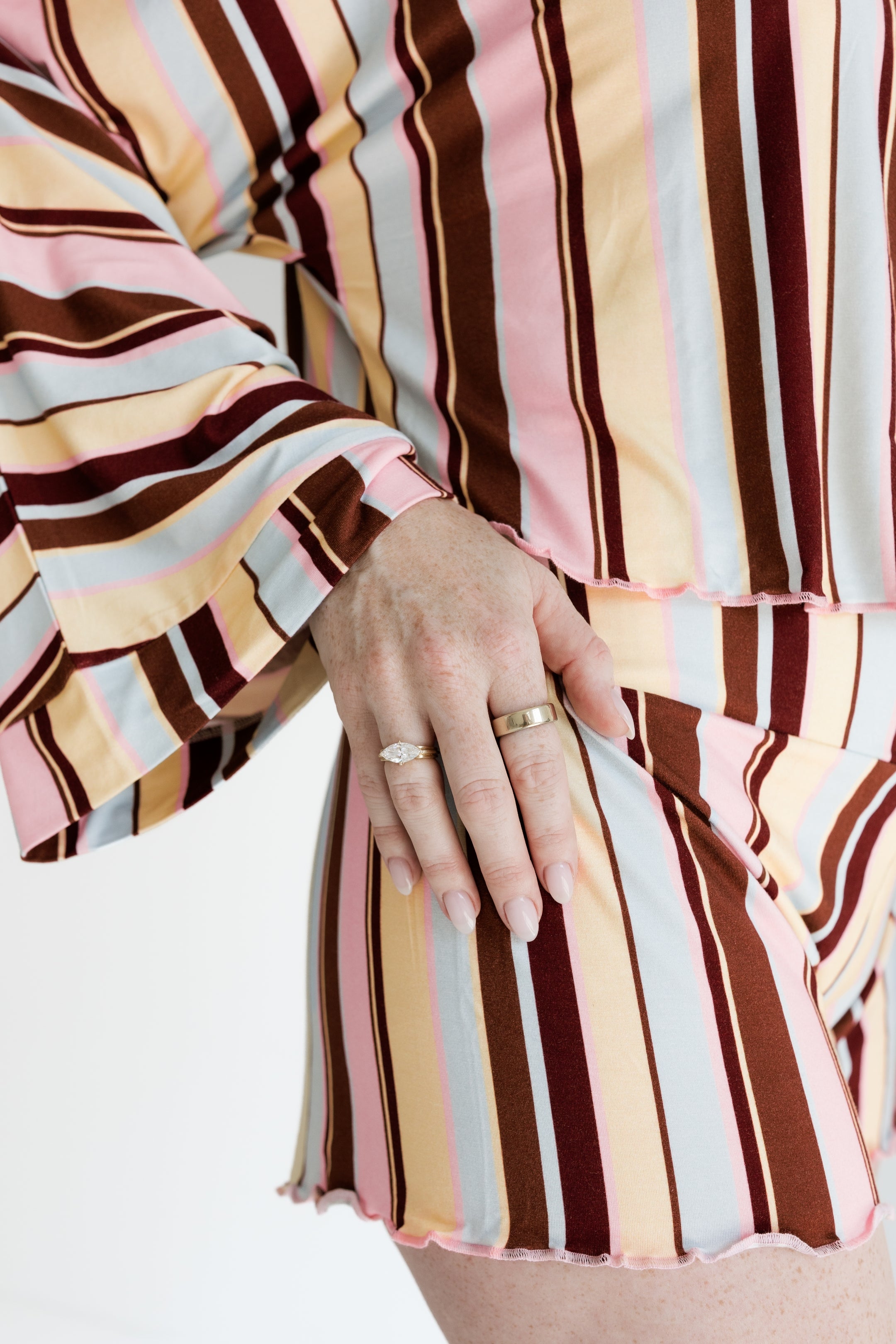 Capri Stripe Women's Relaxed Sleeve Set