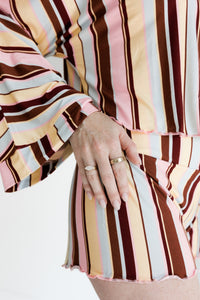 Capri Stripe Women's Relaxed Sleeve Set