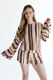 Capri Stripe Women's Relaxed Sleeve Set