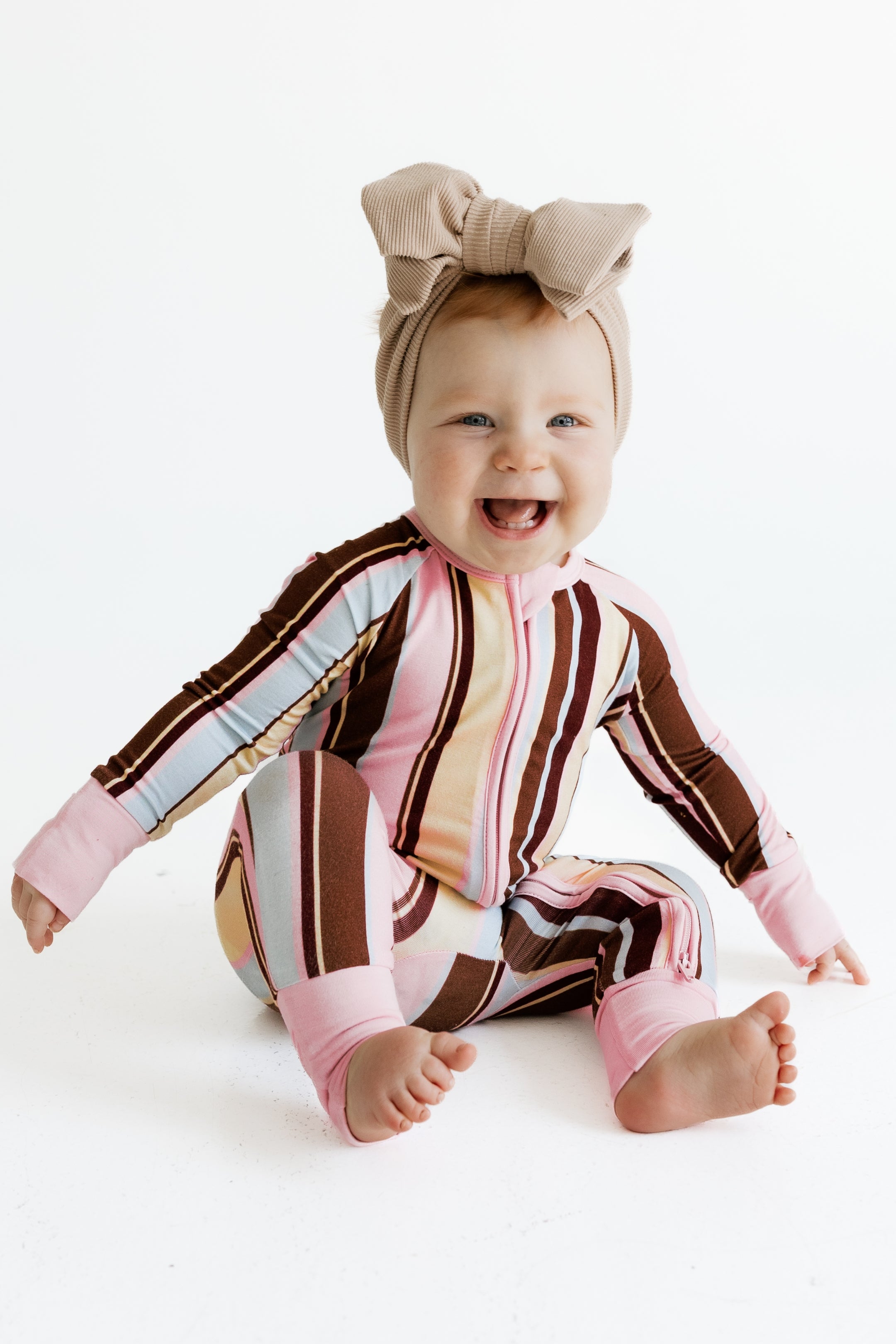 Capri Stripe Zipper Romper