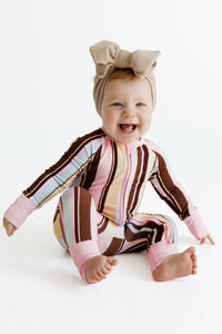 Capri Stripe Zipper Romper