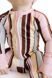 Capri Stripe Zipper Romper
