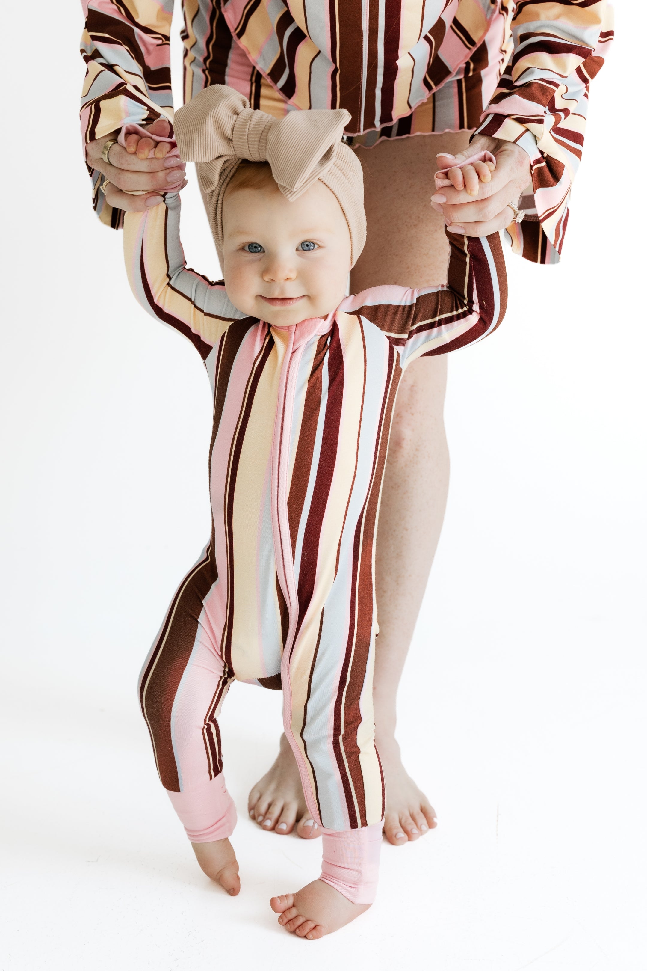 Capri Stripe Zipper Romper