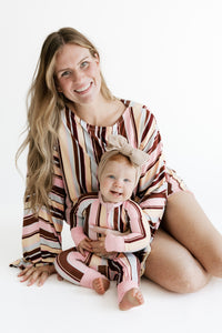Capri Stripe Zipper Romper