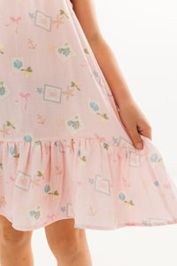 Little Coastal Notes Twirl Dress