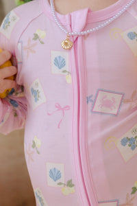 Little Coastal Notes Zipper Romper
