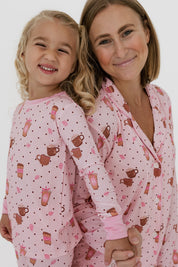 Cozy Coffee Club Women's Long Sleeve Ruffle Set