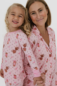 Cozy Coffee Club Women's Long Sleeve Ruffle Set