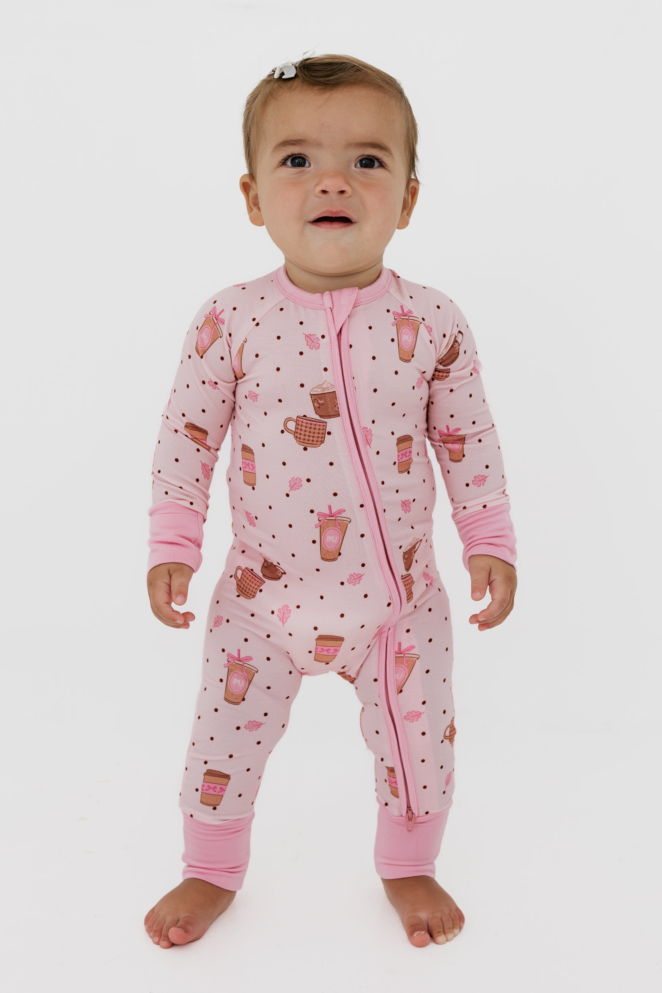 Cozy Coffee Club Zipper Romper