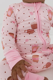 Cozy Coffee Club Zipper Romper