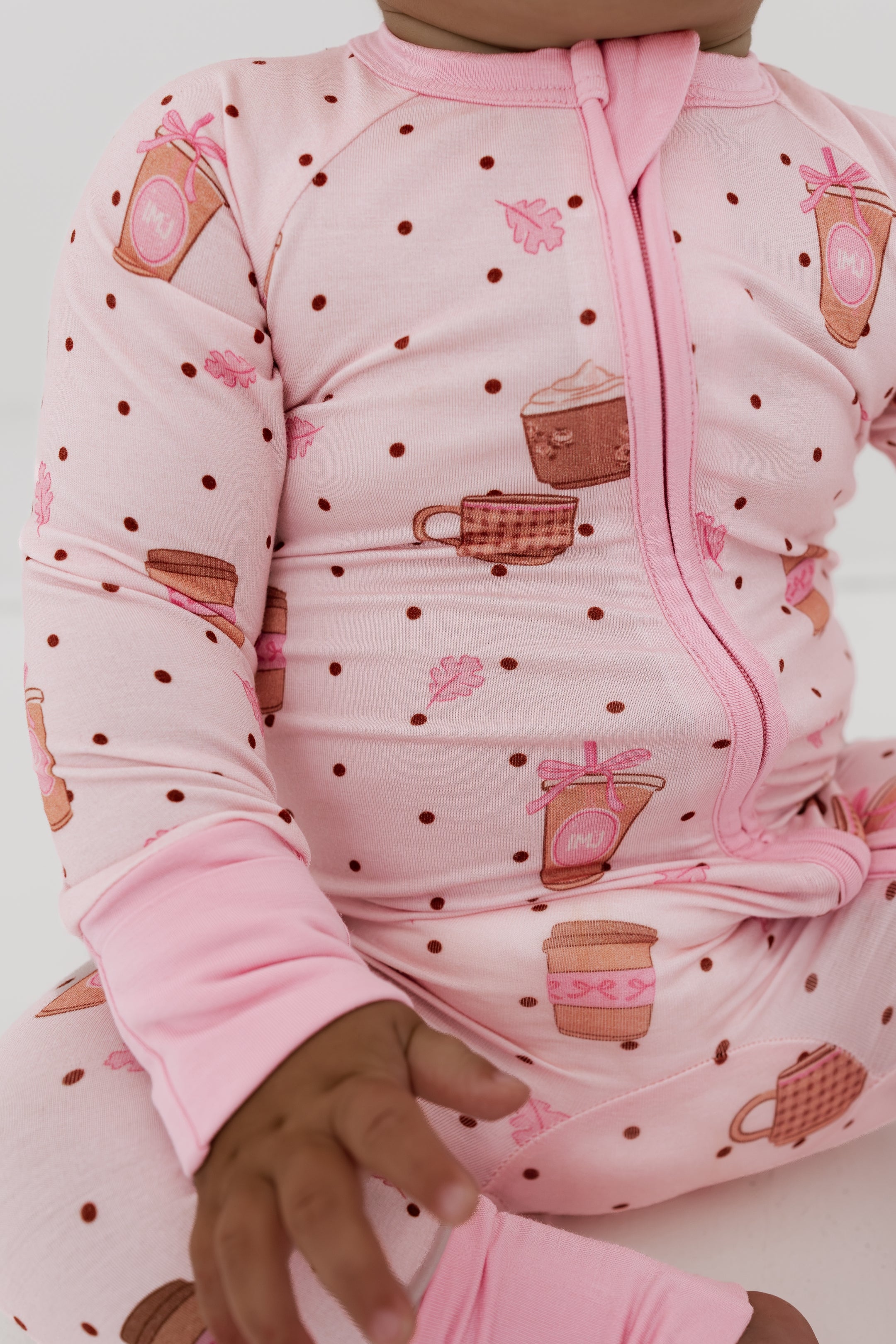 Cozy Coffee Club Zipper Romper