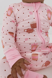 Cozy Coffee Club Zipper Romper